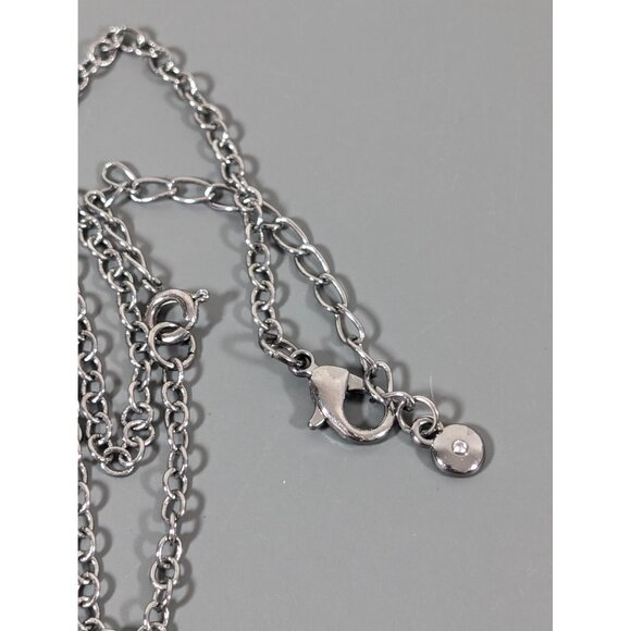 Boho Coastal Chic Abalone Shell Chain Tassel Rhinestone Necklace Long 32" - Picture 8 of 10